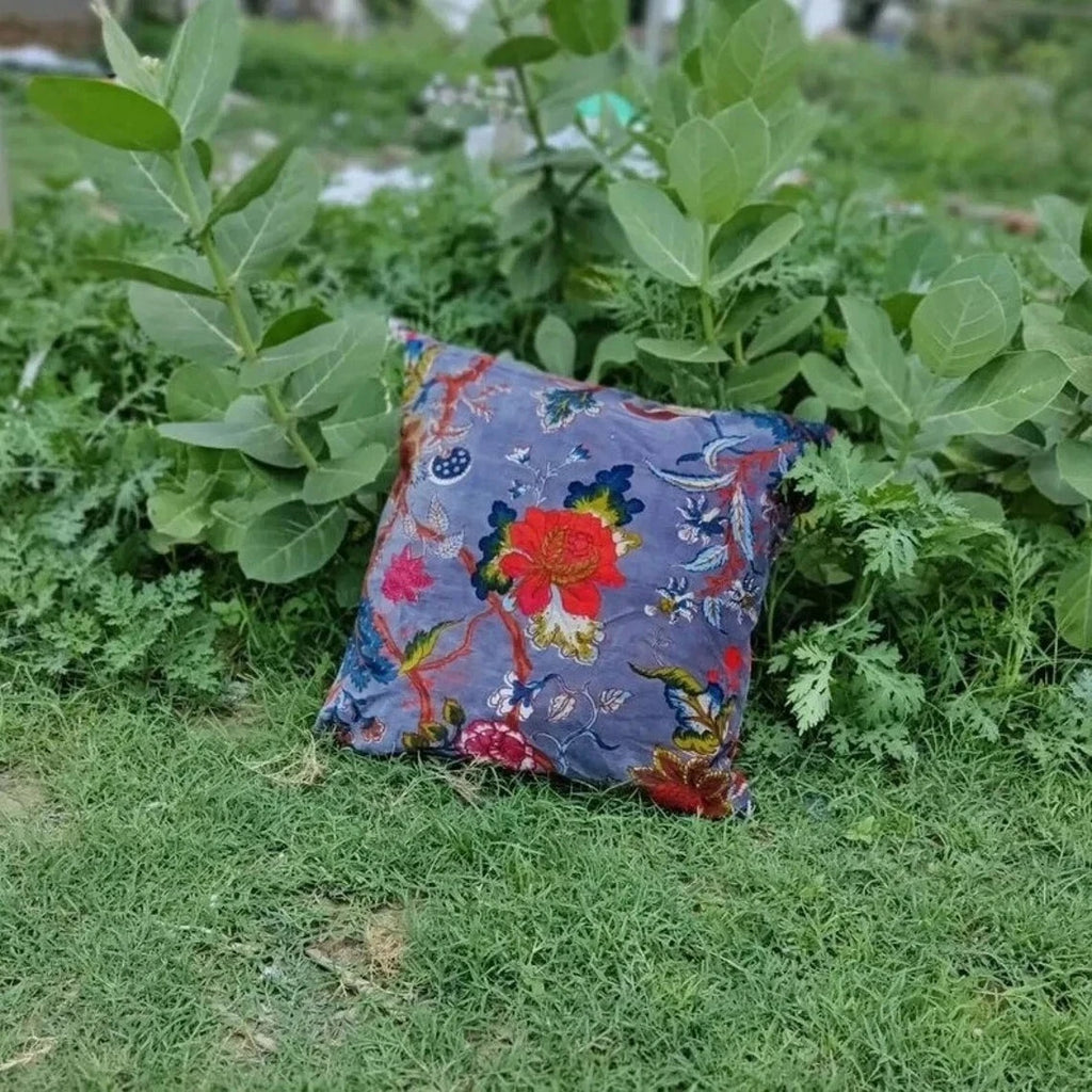 Indian Light Purple Floral Velvet Cushion Cover Home Decor Sofa Pillow Cover AU