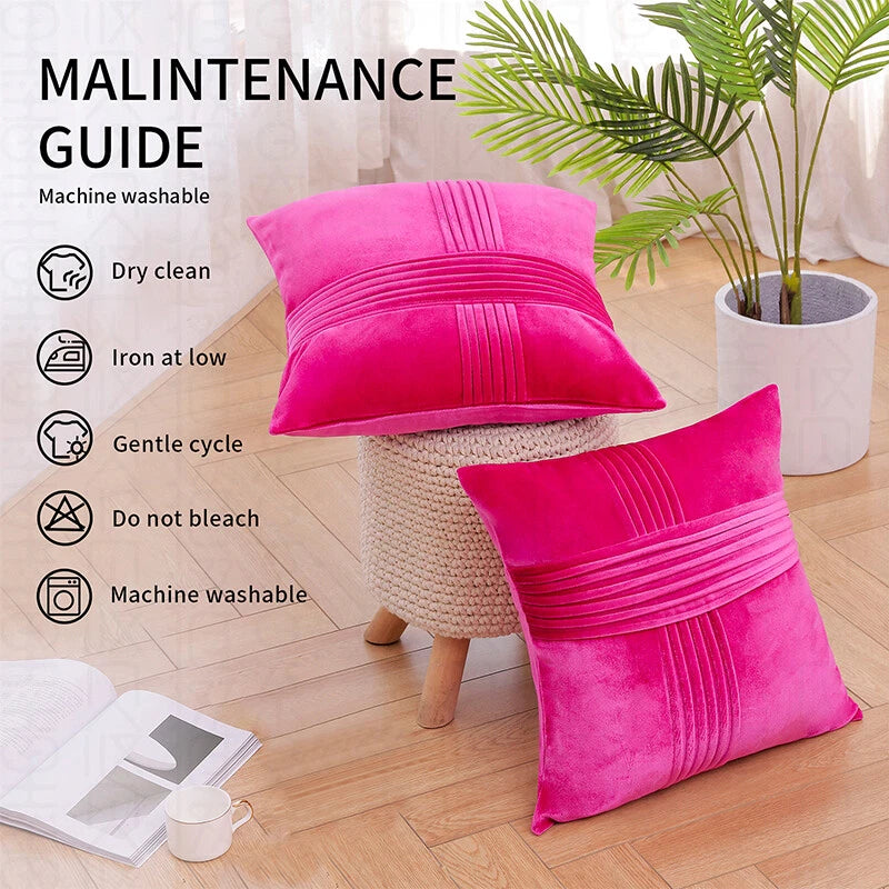 18x18" Velvet Throw Pillow Cover Sofa Car Throw Cushion Covers Home Decor 2 pk