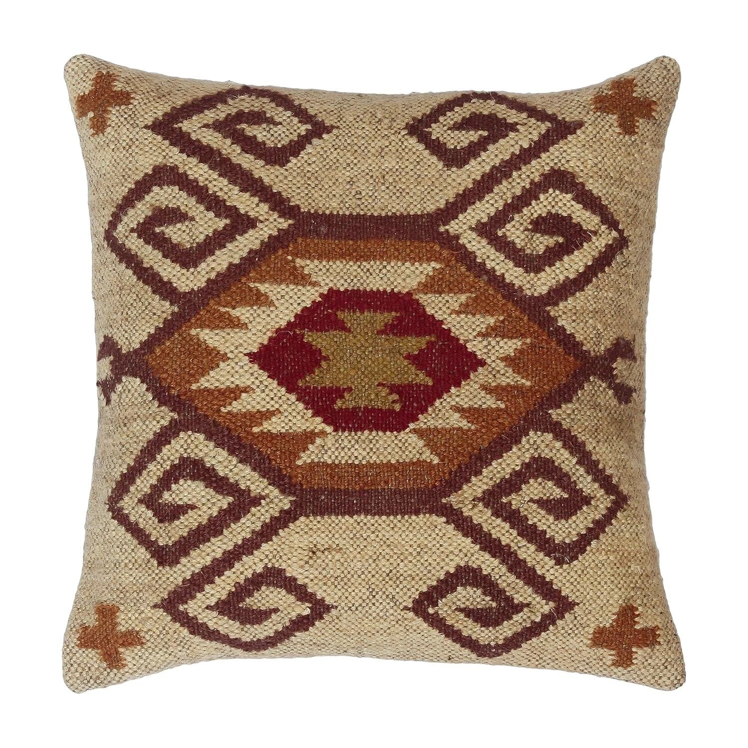 Indian Jute Wool Kilim Cushion Cover Vintage Look Your Home Pillow cover throw