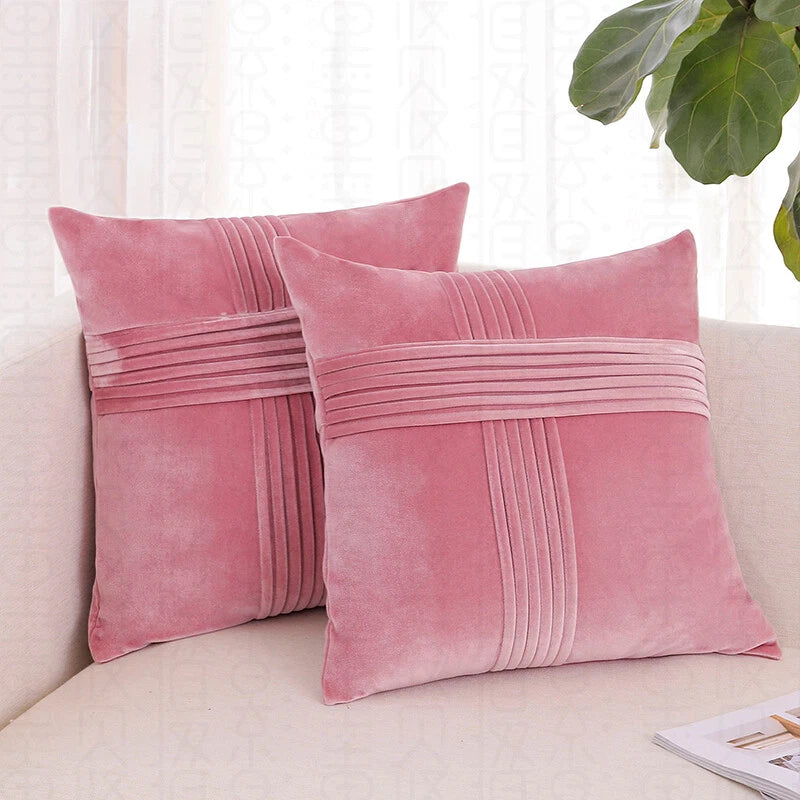 18x18" Velvet Throw Pillow Cover Sofa Car Throw Cushion Covers Home Decor 2 pk