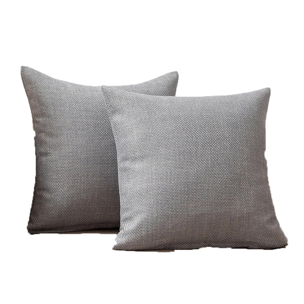 2 Packs Linen Cotton Cushion Cover Home Sofa Car Bed Office Throw Pillowcase