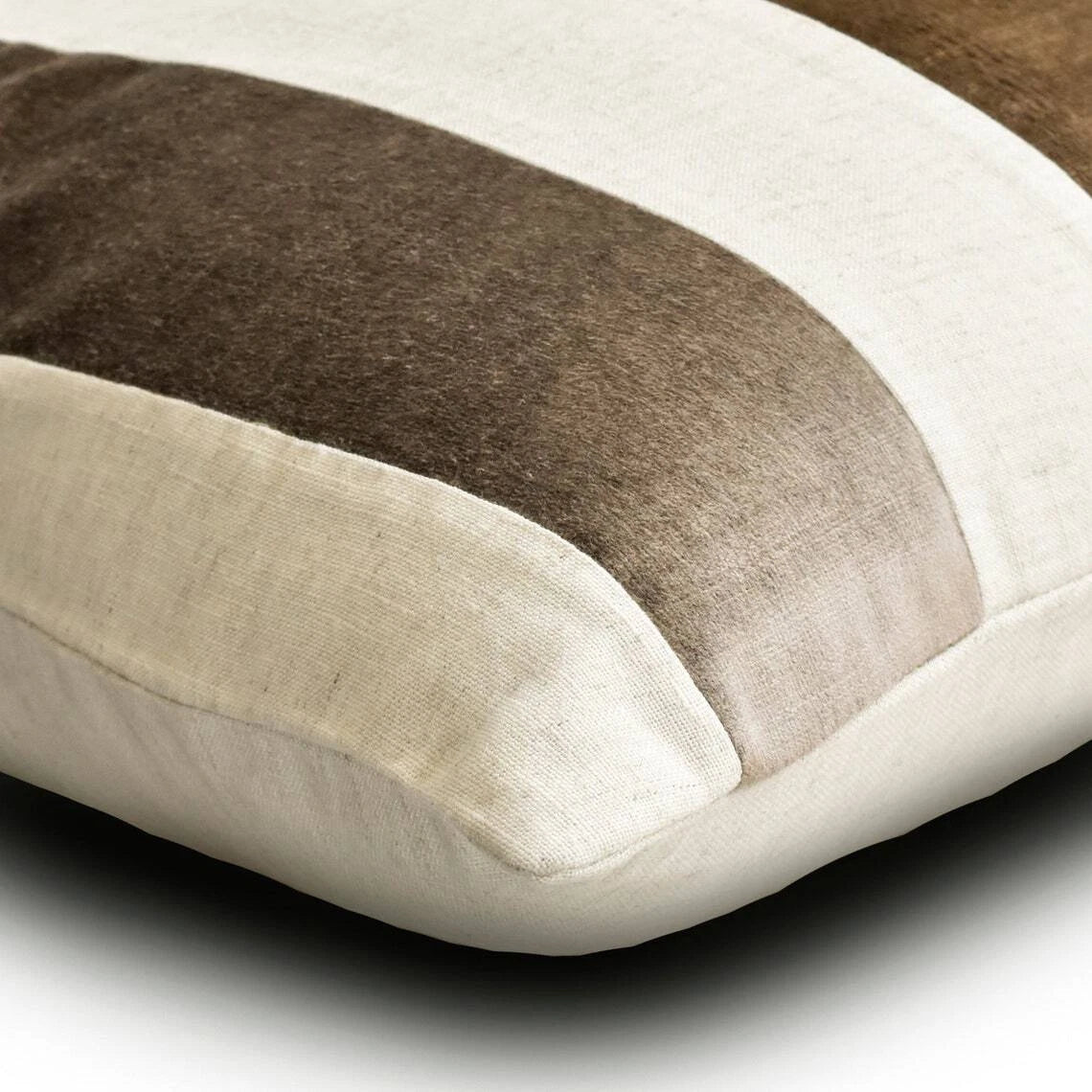 Square Couch Pillow Cover Brown 16"x16", Bed Decor velvet - Velvet Band Choco