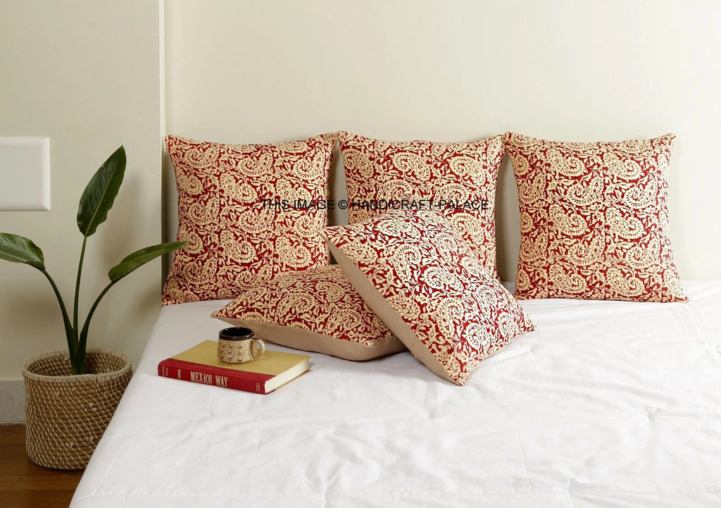Indian Handmade Kantha Cotton Cushion Cover Bed Pillow Cases Sofa Throw-16"
