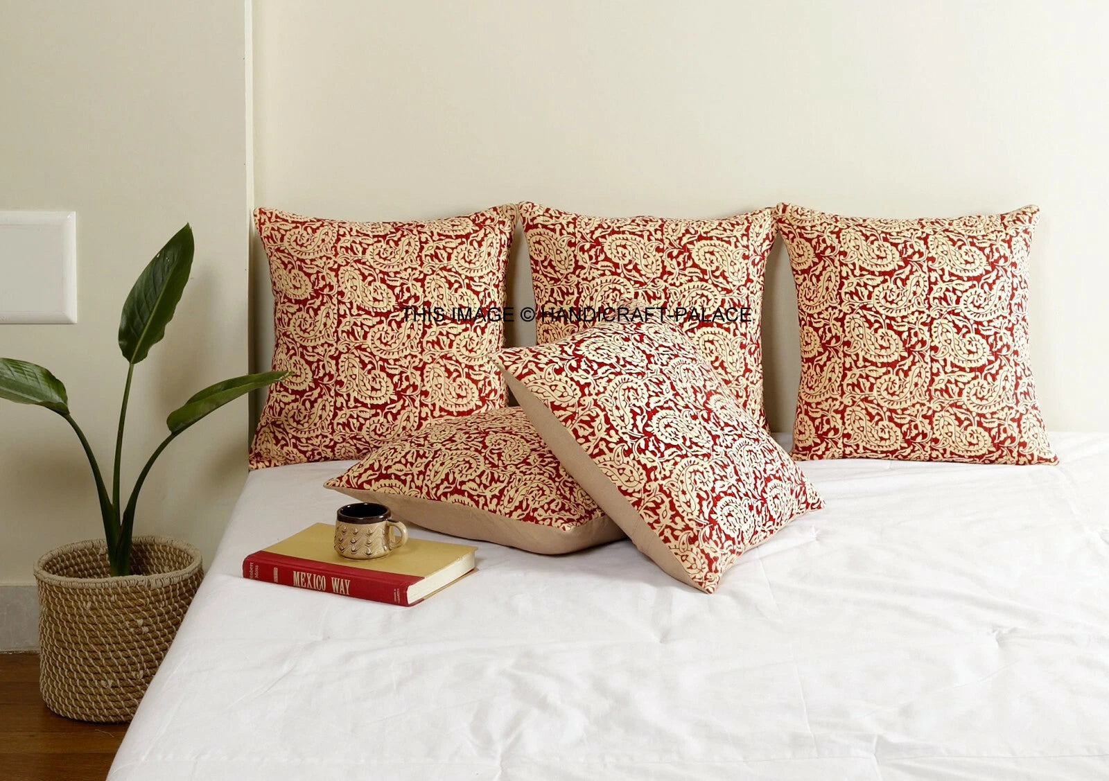 Indian Handmade Kantha Cotton Cushion Cover Bed Pillow Cases Sofa Throw-16"