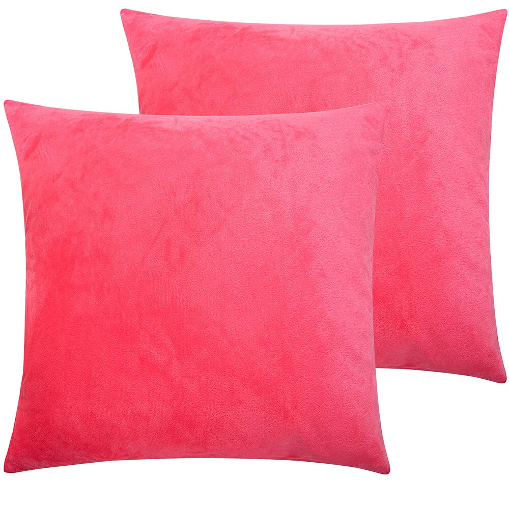 Pack of 2 Velvet Euro Square Throw Pillow Covers Sofa Home Decor Cushion Cover