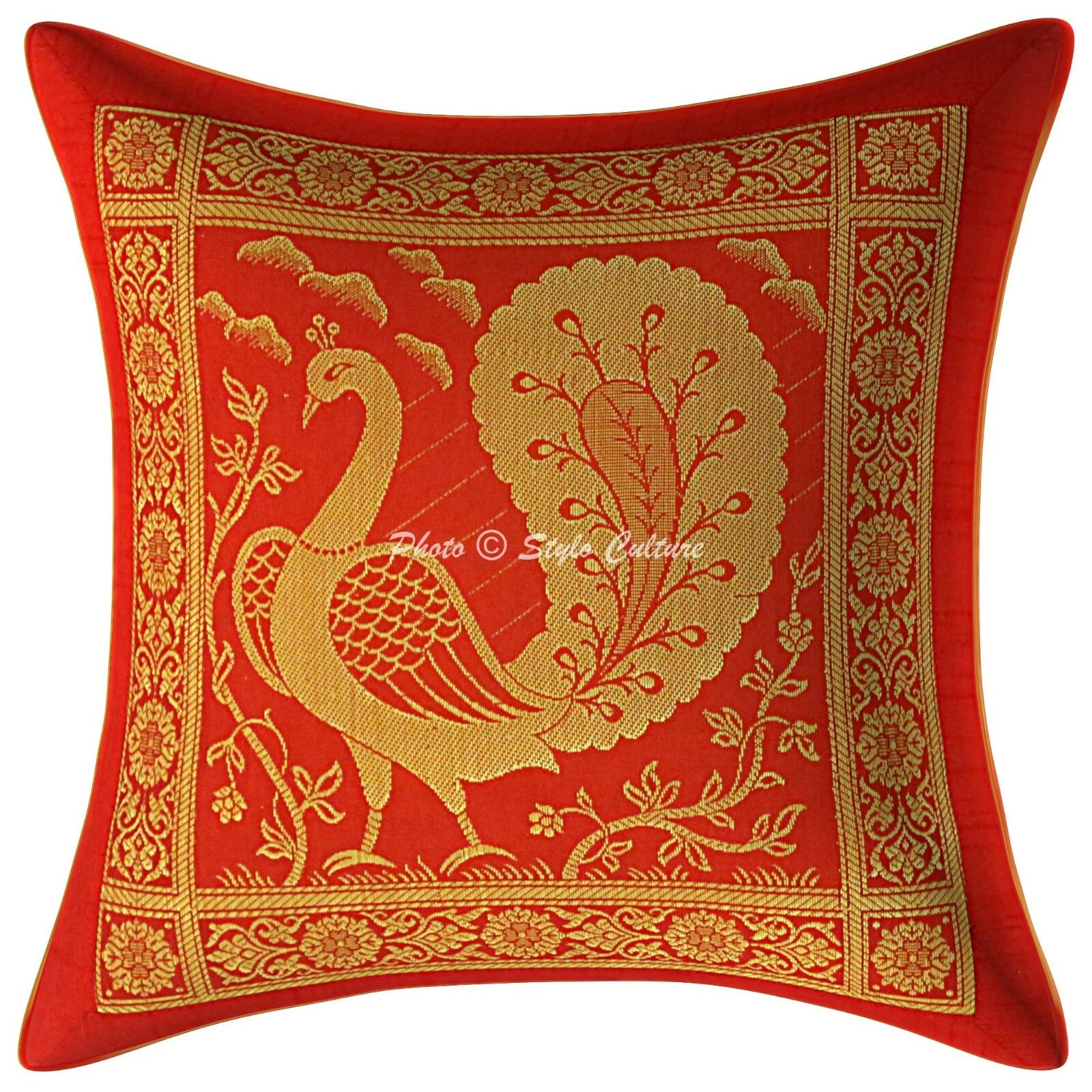 Brocade Elephant Cushion Cover Decorative Indian Bedding Sofa Pillow Case Cover