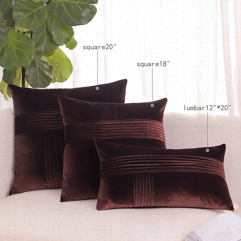 18x18" Velvet Throw Pillow Cover Sofa Car Throw Cushion Covers Home Decor 2 pk