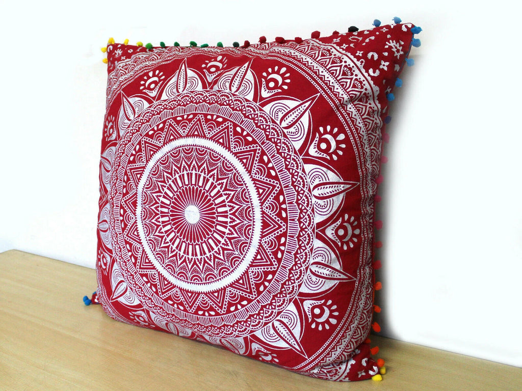 Set Of 2 Cotton Cushion Cover Mandala Couch Pillow Cases Home Decorative Pillows
