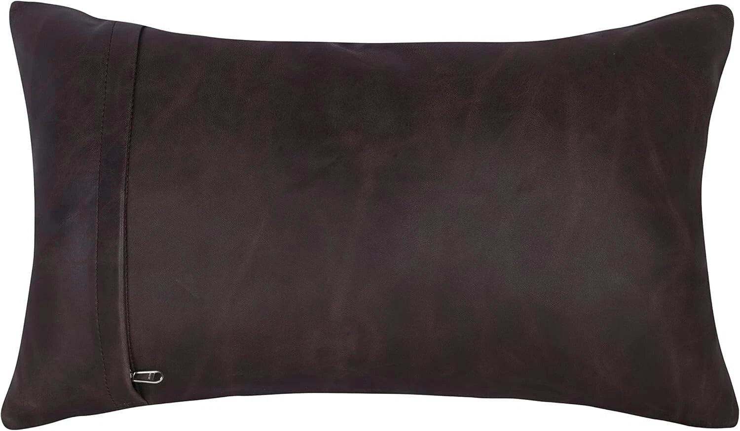 Designer Rectangular Leather Brown Crunch Plain Pillow Cover For Sofa Cushion