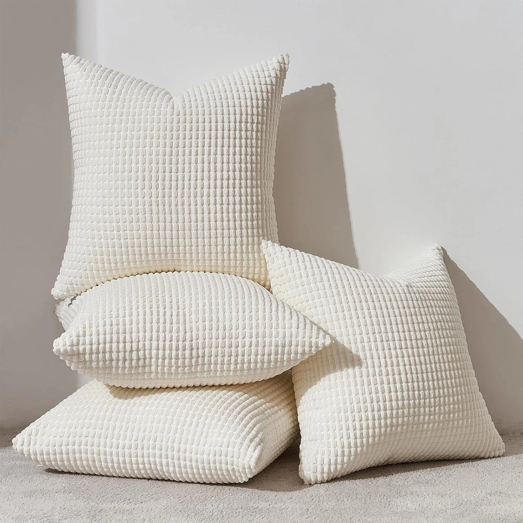 Throw Pillows Covers for Couch, Decorative Fluffy Corduroy Cushion Cover 4 PCS