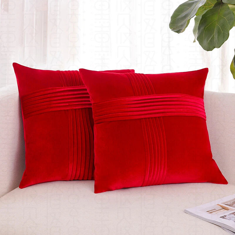 18x18" Velvet Throw Pillow Cover Sofa Car Throw Cushion Covers Home Decor 2 pk