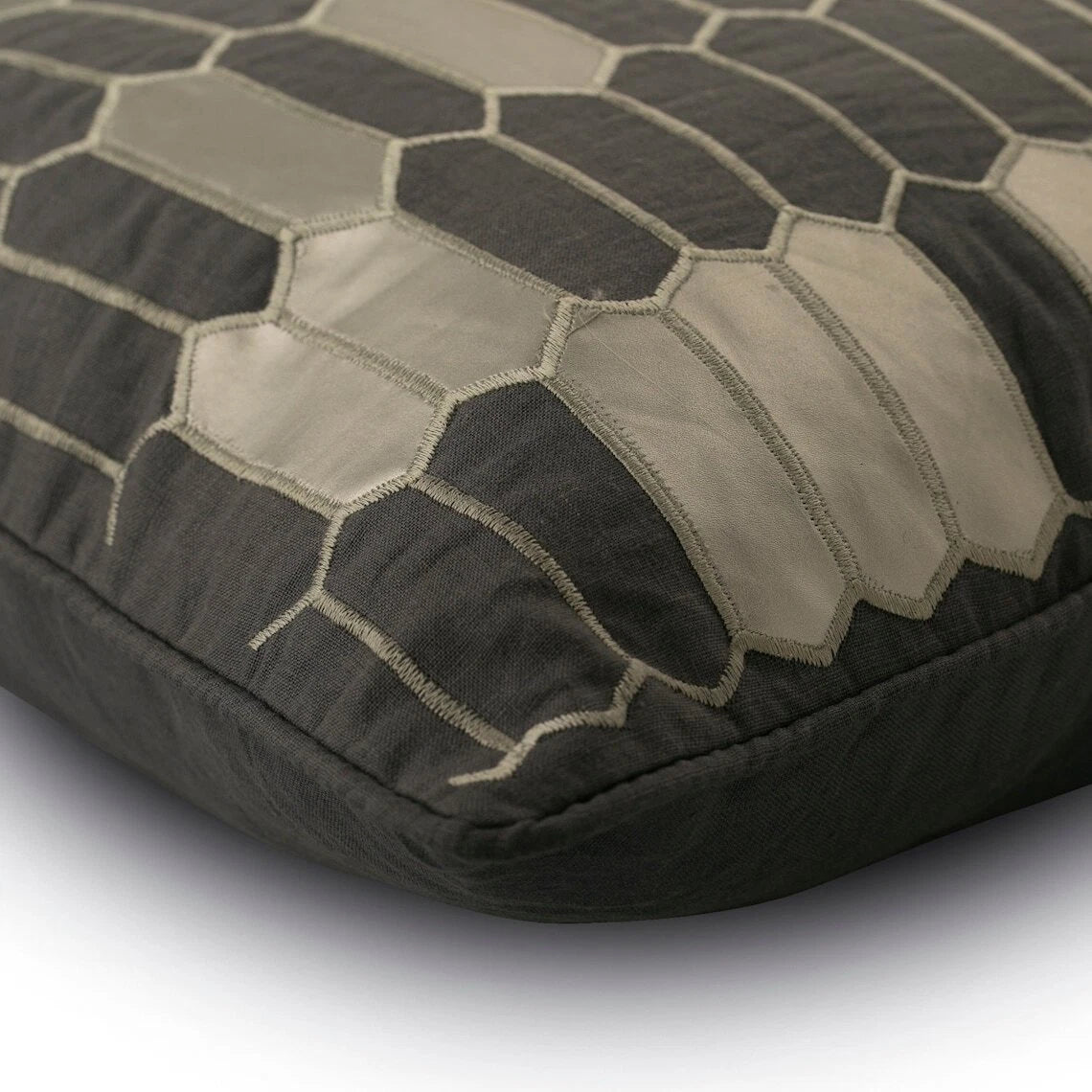 Square Sofa Pillow Case Grey 16"x16", Bed Decor Linen Geometric - GreyHeist
