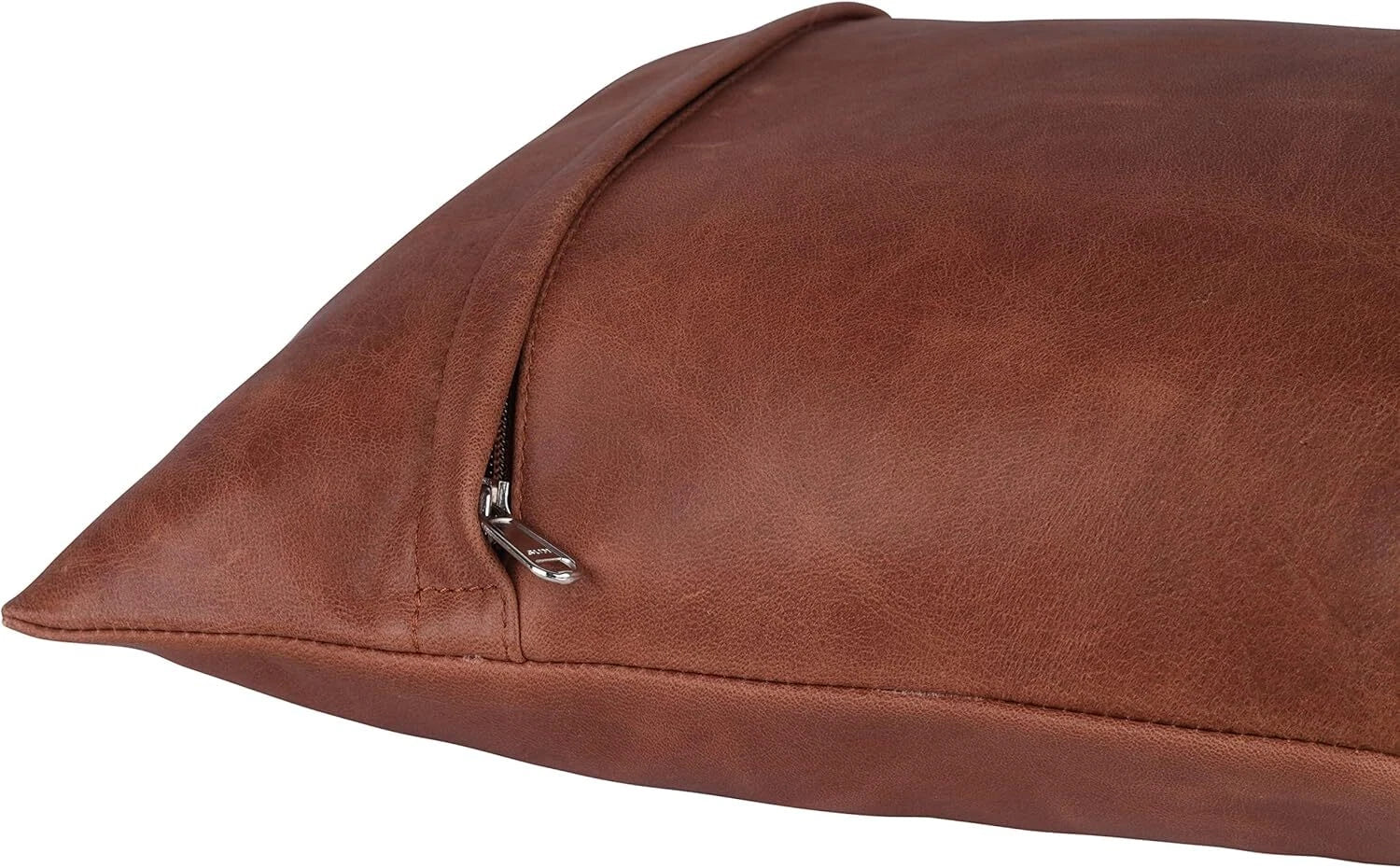 Natural lambskin leather Tan Antique Pln Pillow Cover For Sofa Cushion & Bedroom
