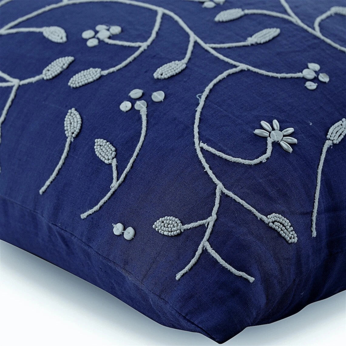 Decorative Sofa Cushion Case Blue 16"x16", Bed Decor Cotton - Day Dreamer