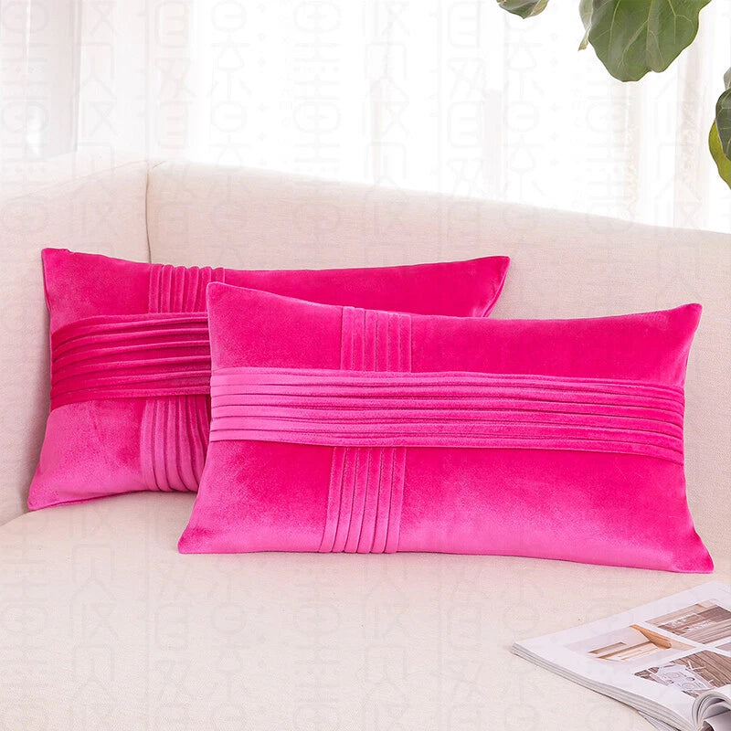 18x18" Velvet Throw Pillow Cover Sofa Car Throw Cushion Covers Home Decor 2 pk