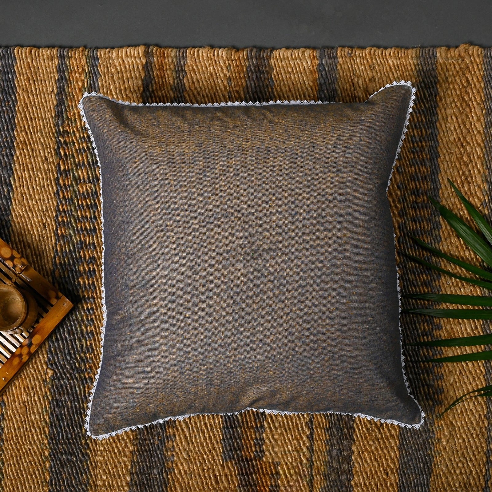 Cushion Cover Home Sofa Decor Cotton Throw Pillow Case Covers Solid with Lace S5