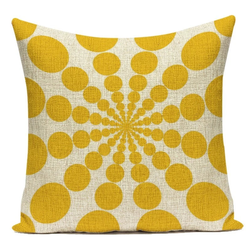 Geometry Cushion Cover Yellow Black Letter Modern Simple Pillowcase for Sofa Bed