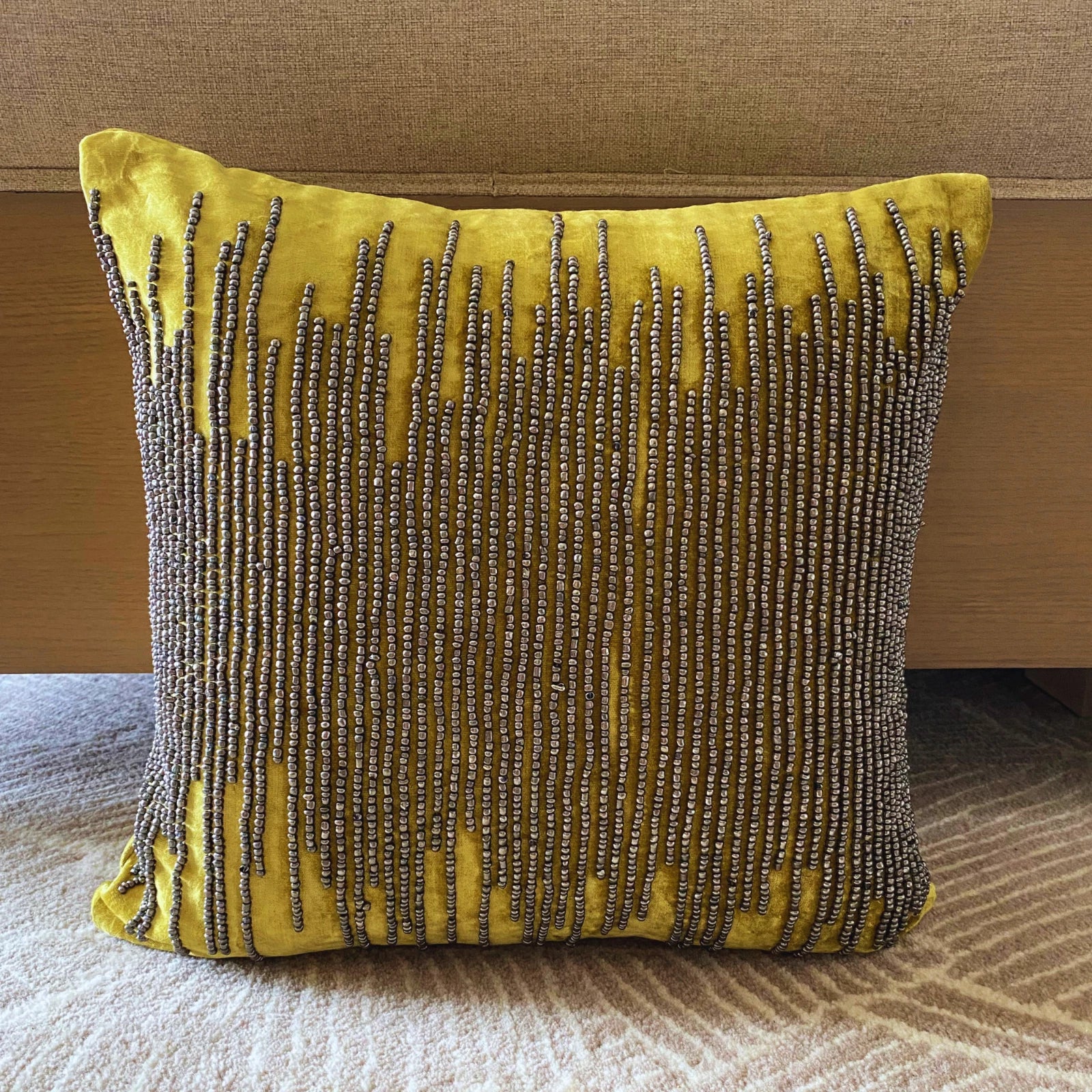 Decorative Sofa Cushion Case Green 16"x16", Bed Decor Velvet - Chartreuse Spill