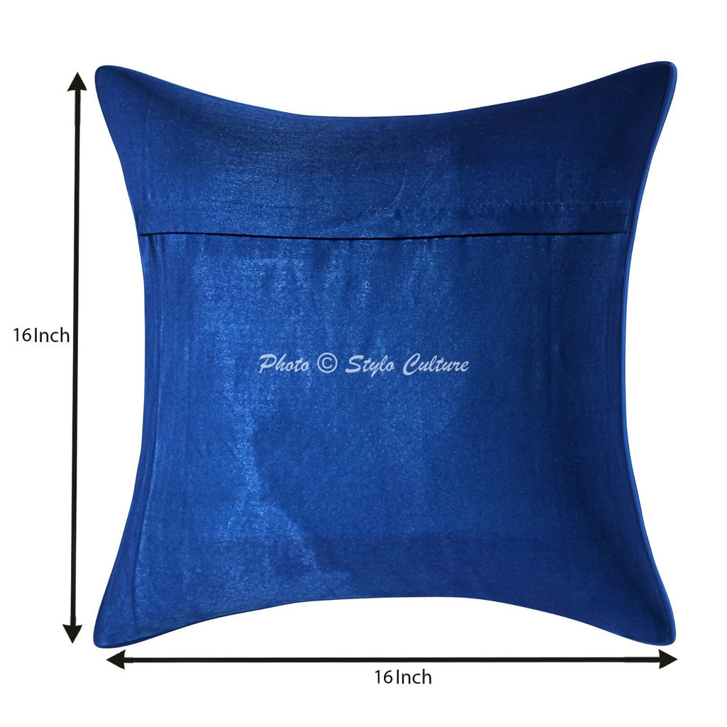 Peacock Brocade Cushion Cover Indian Handmade Throw Sofa Pillow Case Cover 12"