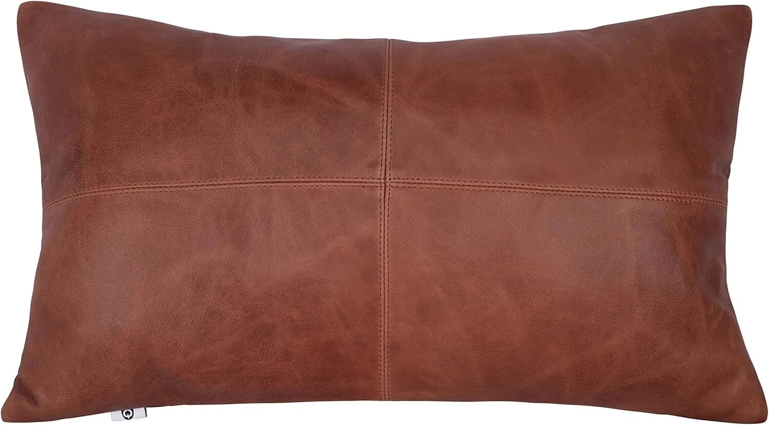 Natural lambskin leather Tan Antique Pln Pillow Cover For Sofa Cushion & Bedroom