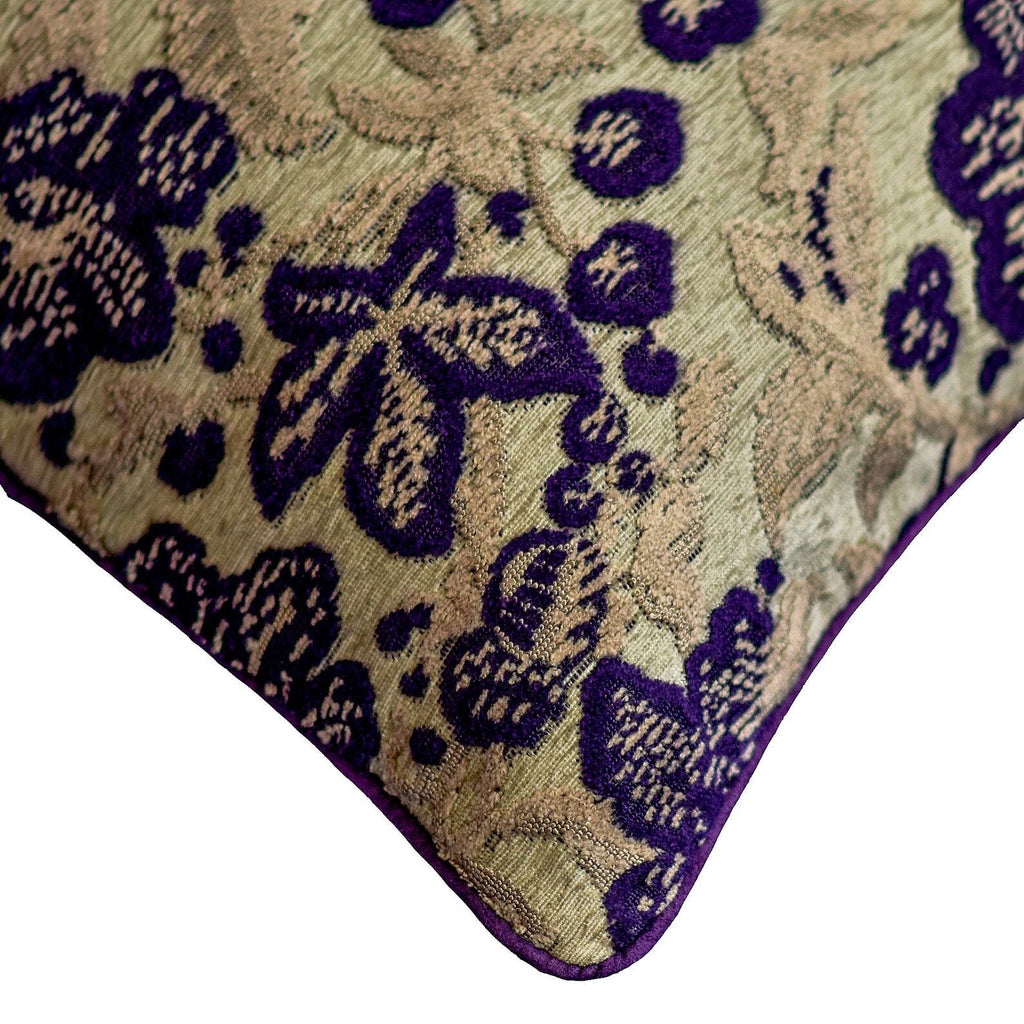 Sofa Pillow Cover Purple 16"x16", Bed Decor Velvet Fabric - Plum Scented