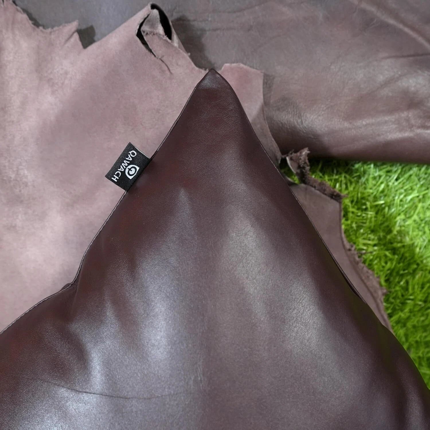 Dark Brown Color Lambskin 100% Genuine leathe Pillow Cover For Sofa Cushion Bed
