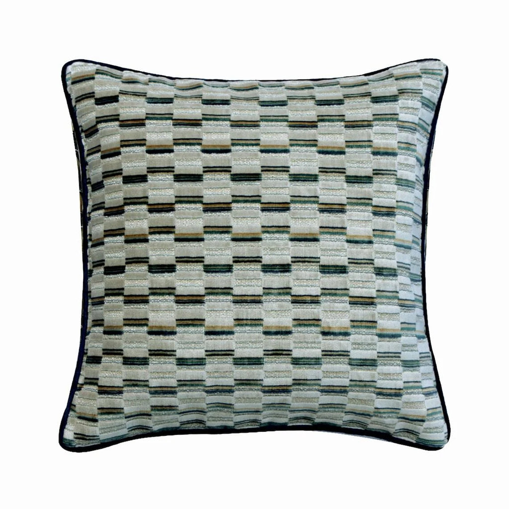 Sofa Cushion Cover Blue 16"x16", Bed Decor Velvet Fabric - Brick Together
