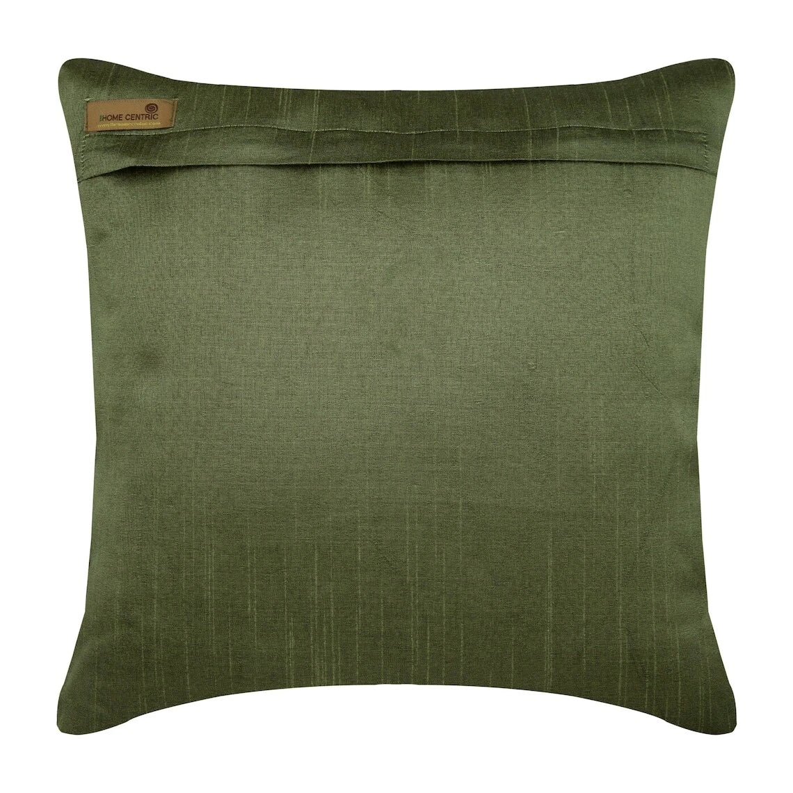 Sofa Cushion Cover Green 16"x16", Bed Decor Silk Geometric - Tarnished Gold