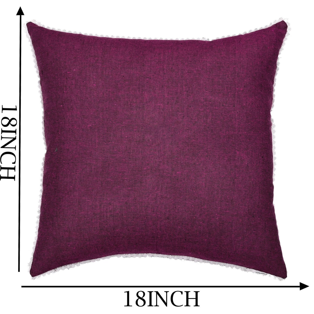 Cushion Cover Home Sofa Decor Cotton Throw Pillow Case Covers Solid with Lace S5
