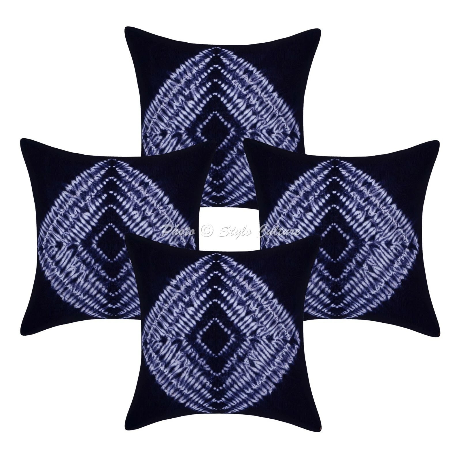 Ethnic Cushion Cover Indian Handmade Shibori Shibori Hippie Sofa Car Pillow Case