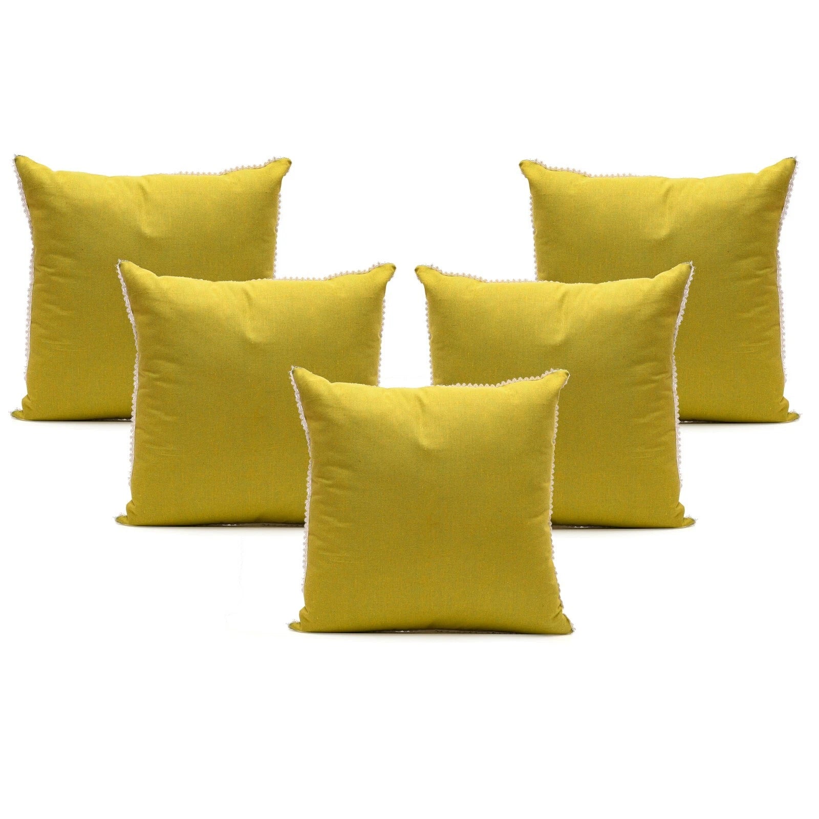 Cushion Cover Home Sofa Decor Cotton Throw Pillow Case Covers Solid with Lace S5