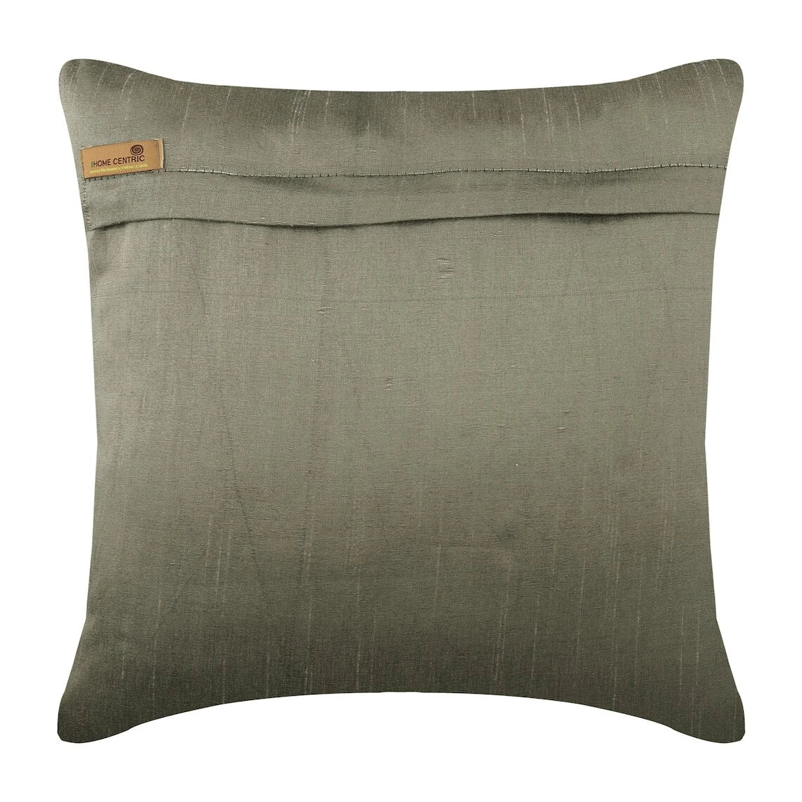 Square Sofa Pillow Cover Silver 16"x16", Bed Decor Silk Fabric - Silver Duex