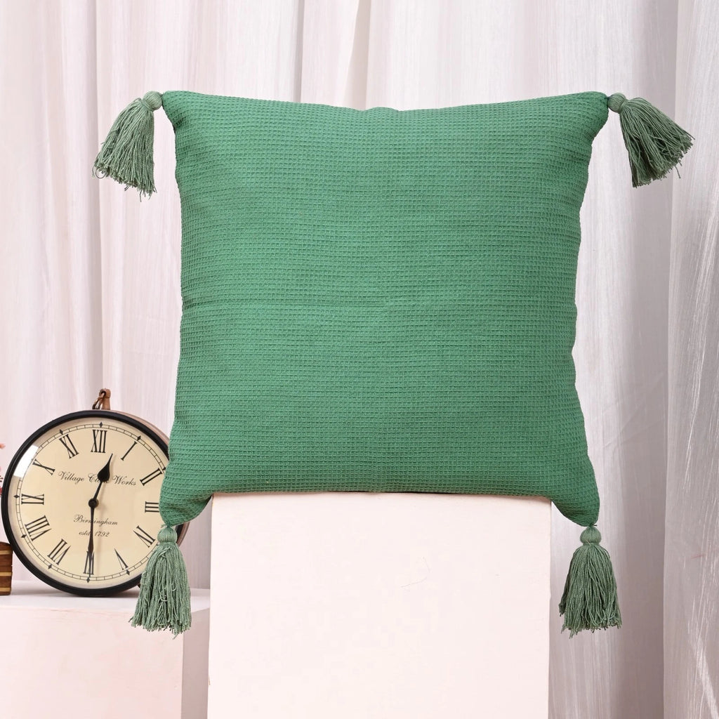 Solid Cushion Cover Cotton Pillowcase Home Sofa Bed Decor Pillows with Tassels