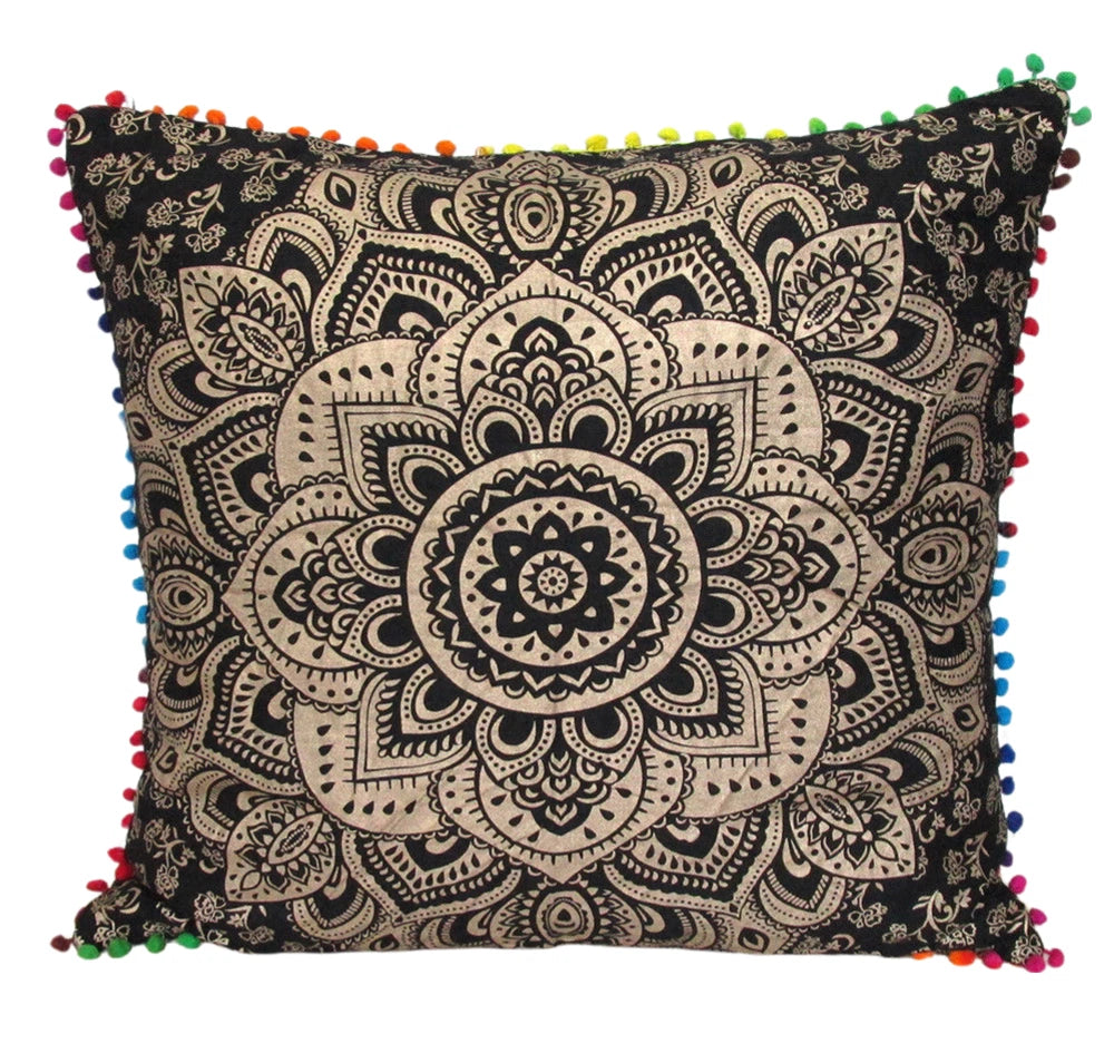 Set Of 2 Cotton Cushion Cover Mandala Couch Pillow Cases Home Decorative Pillows