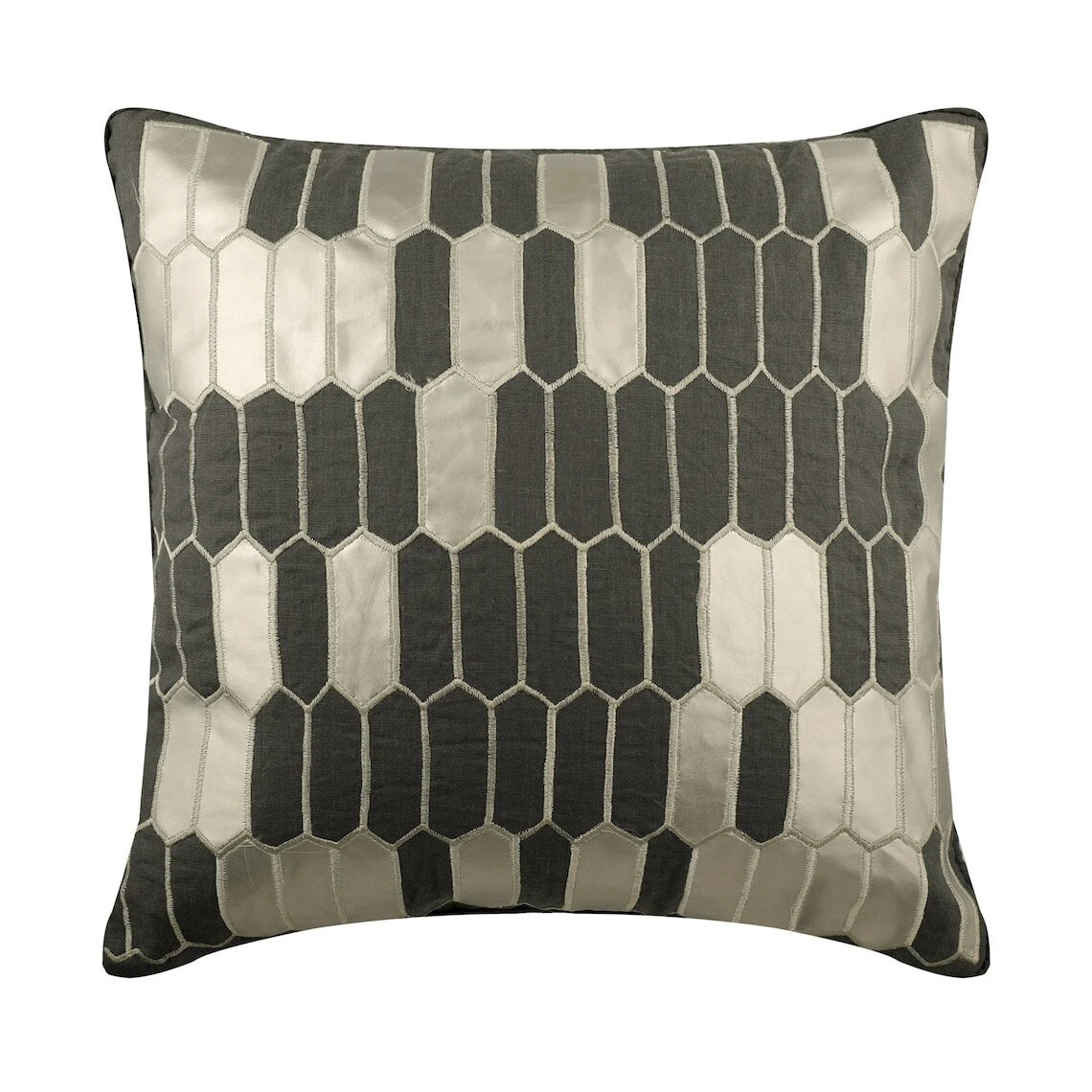 Square Sofa Pillow Case Grey 16"x16", Bed Decor Linen Geometric - GreyHeist