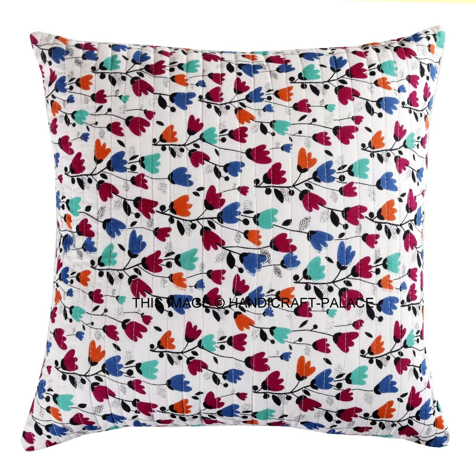 Indian Handmade Kantha Cotton Cushion Cover Bed Pillow Cases Sofa Throw-16"