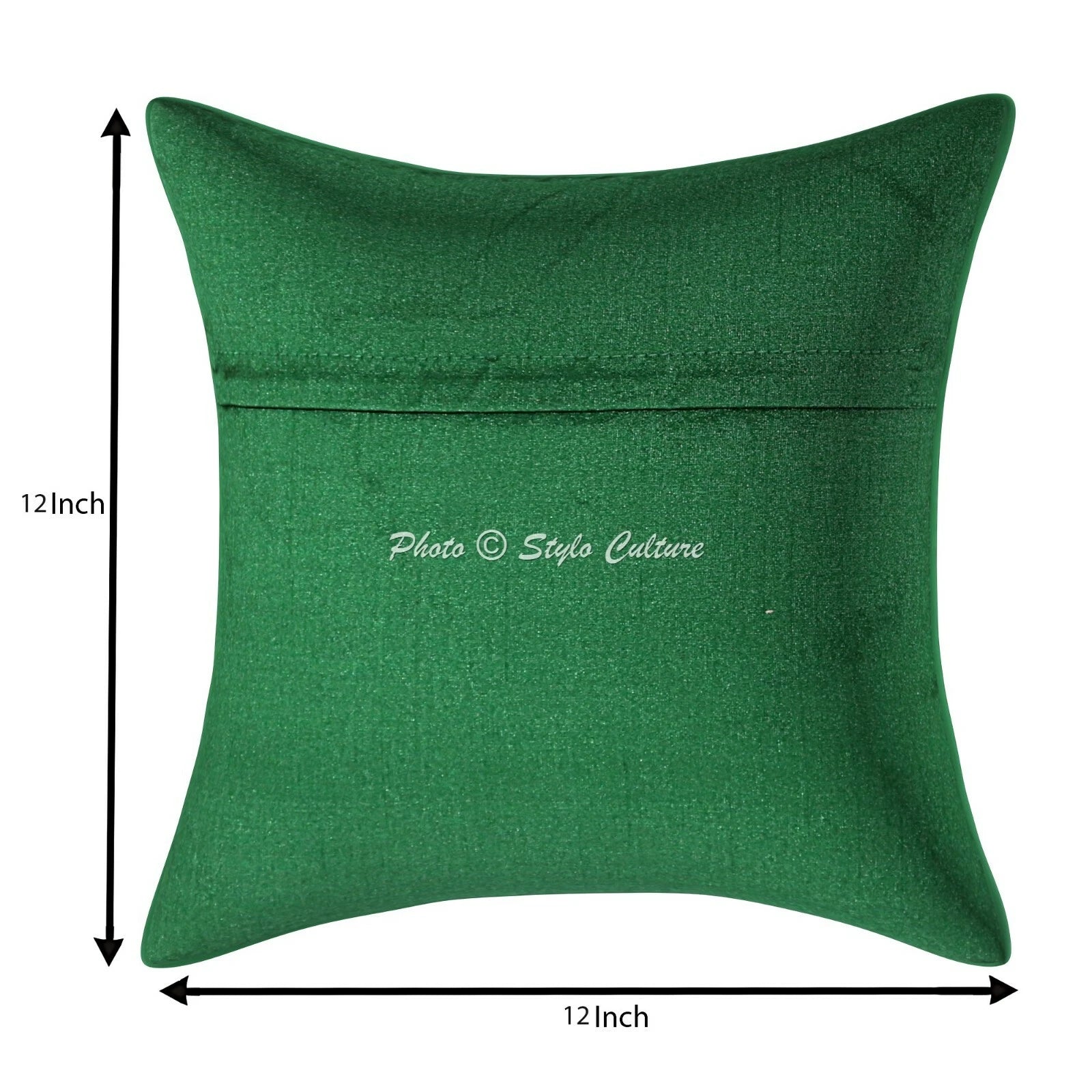 Indian Sofa Cushion Cover Handmade Brocade Silk Pillow Case Cover Throw 12 X 12"