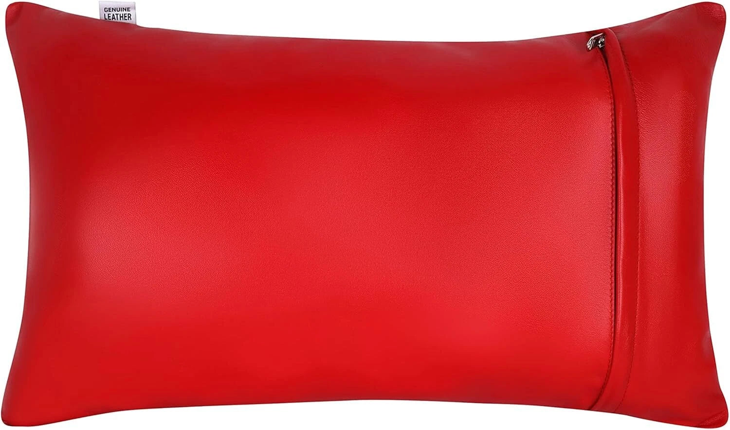 Luxury rectangular Leather Red Plain Pillow Cover For Sofa Cushion Case & Home
