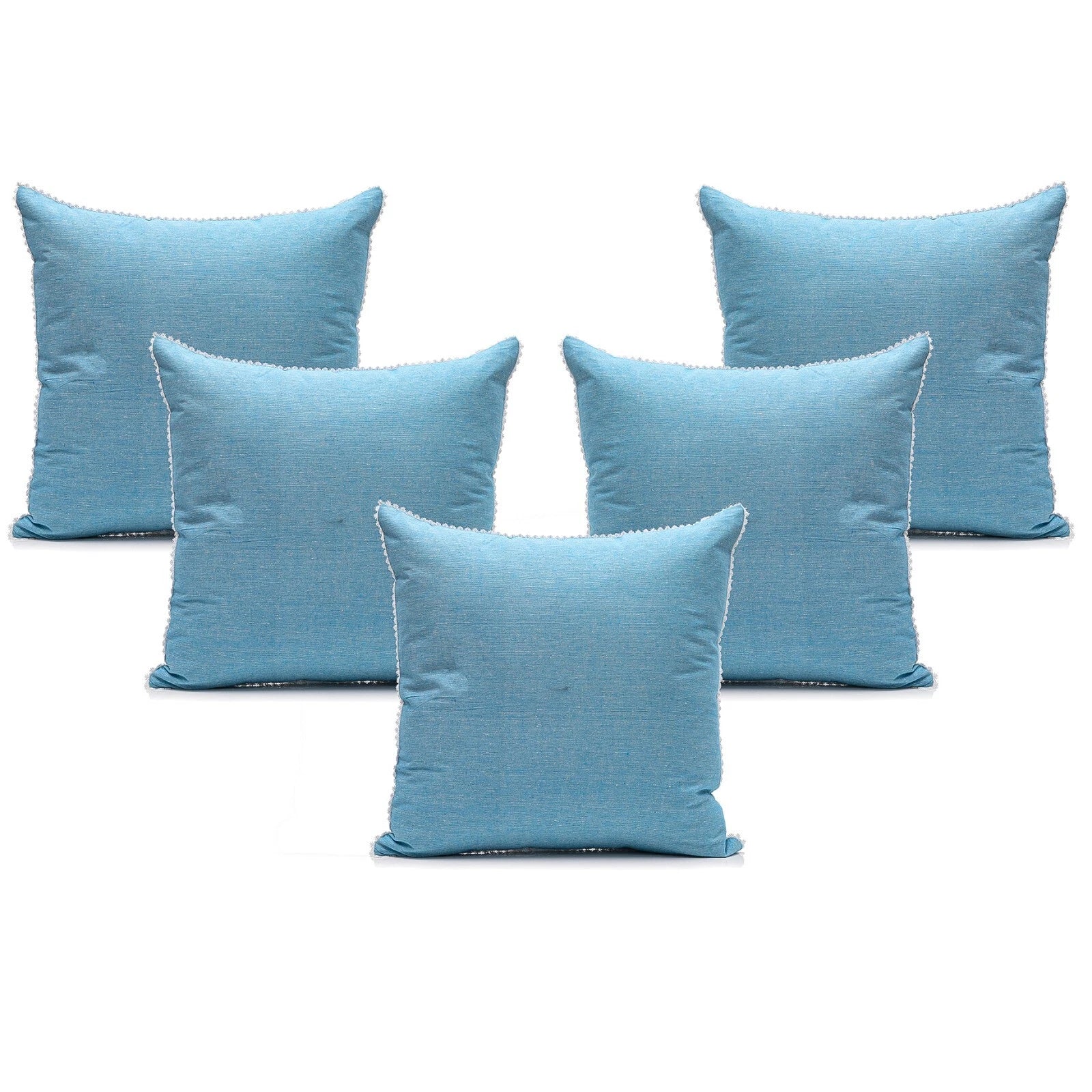 Cushion Cover Home Sofa Decor Cotton Throw Pillow Case Covers Solid with Lace S5
