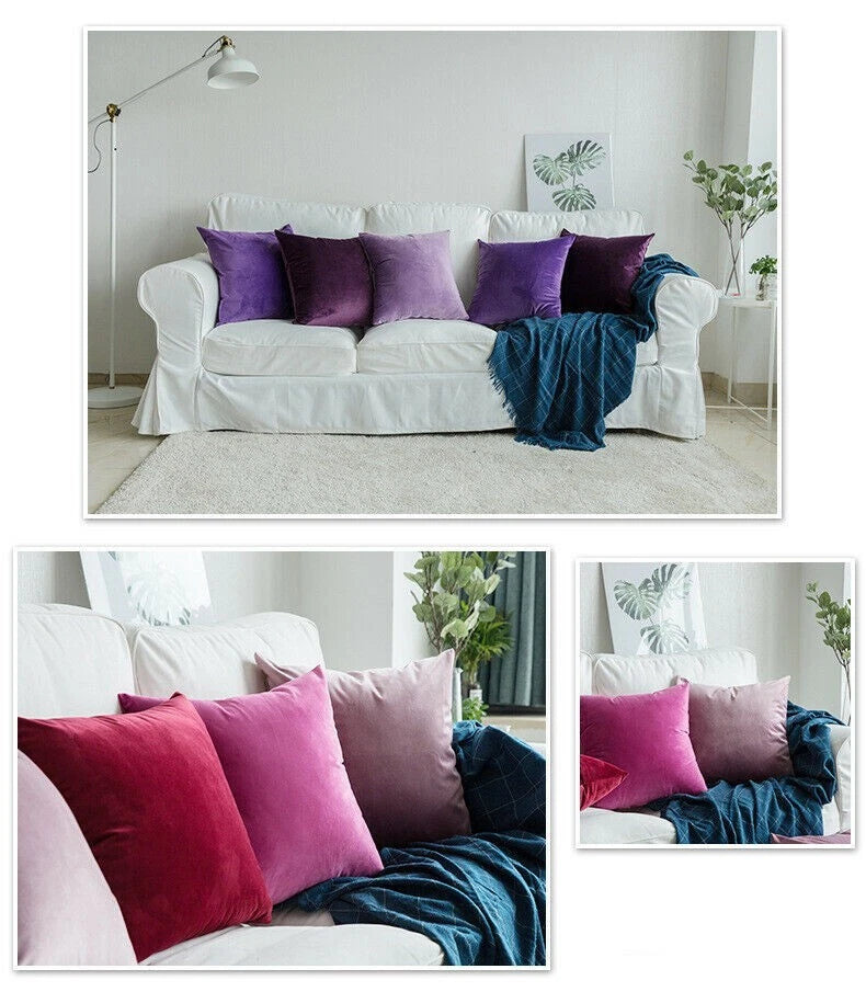 18" 20" 24" 16" Velvet Soft Cushion Cover Throw Pillow Cases Sofa Bed Home Decor