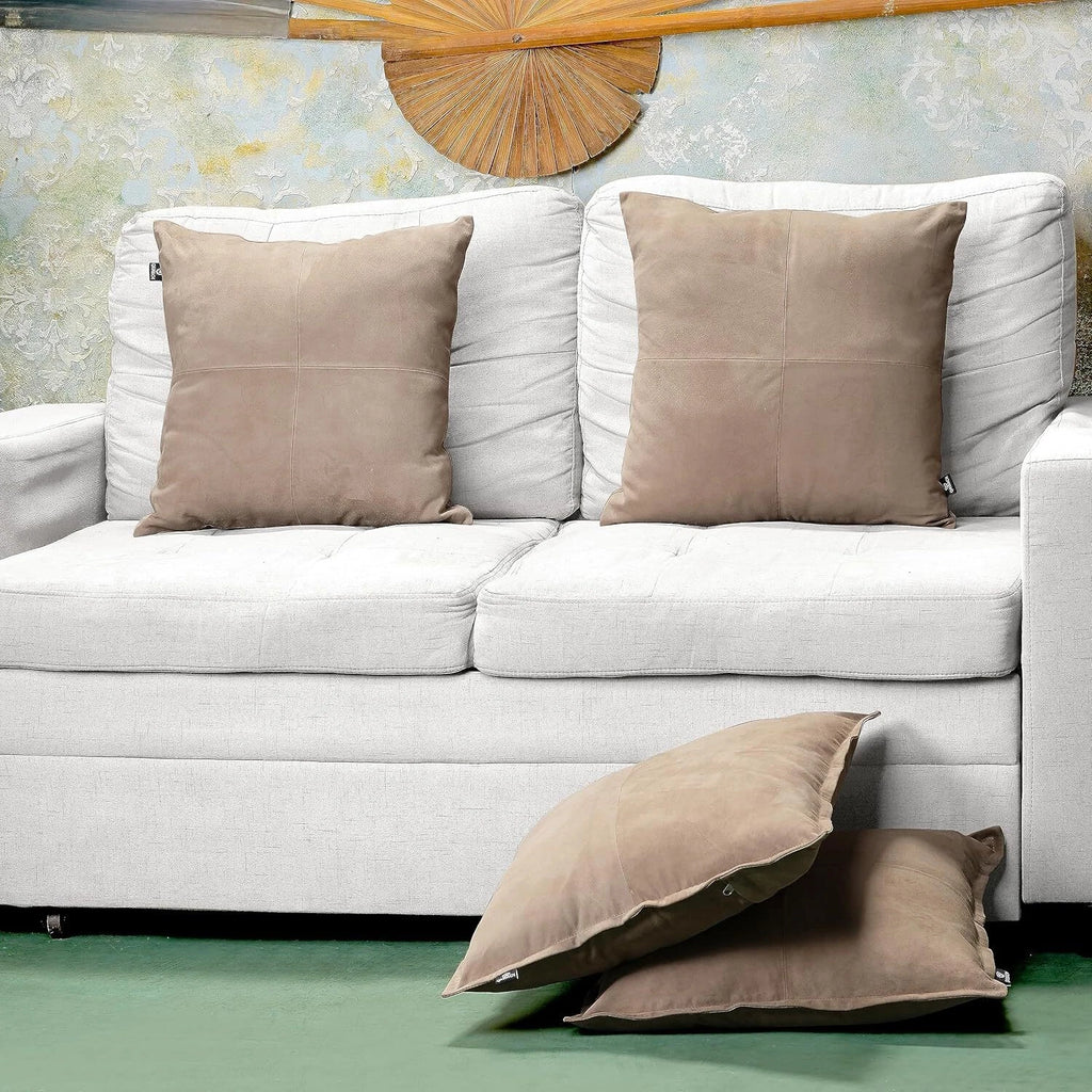 Luxurious lambskin Dusty Beige Plain pillowcase Sofa Cushion & Living&Bed Room
