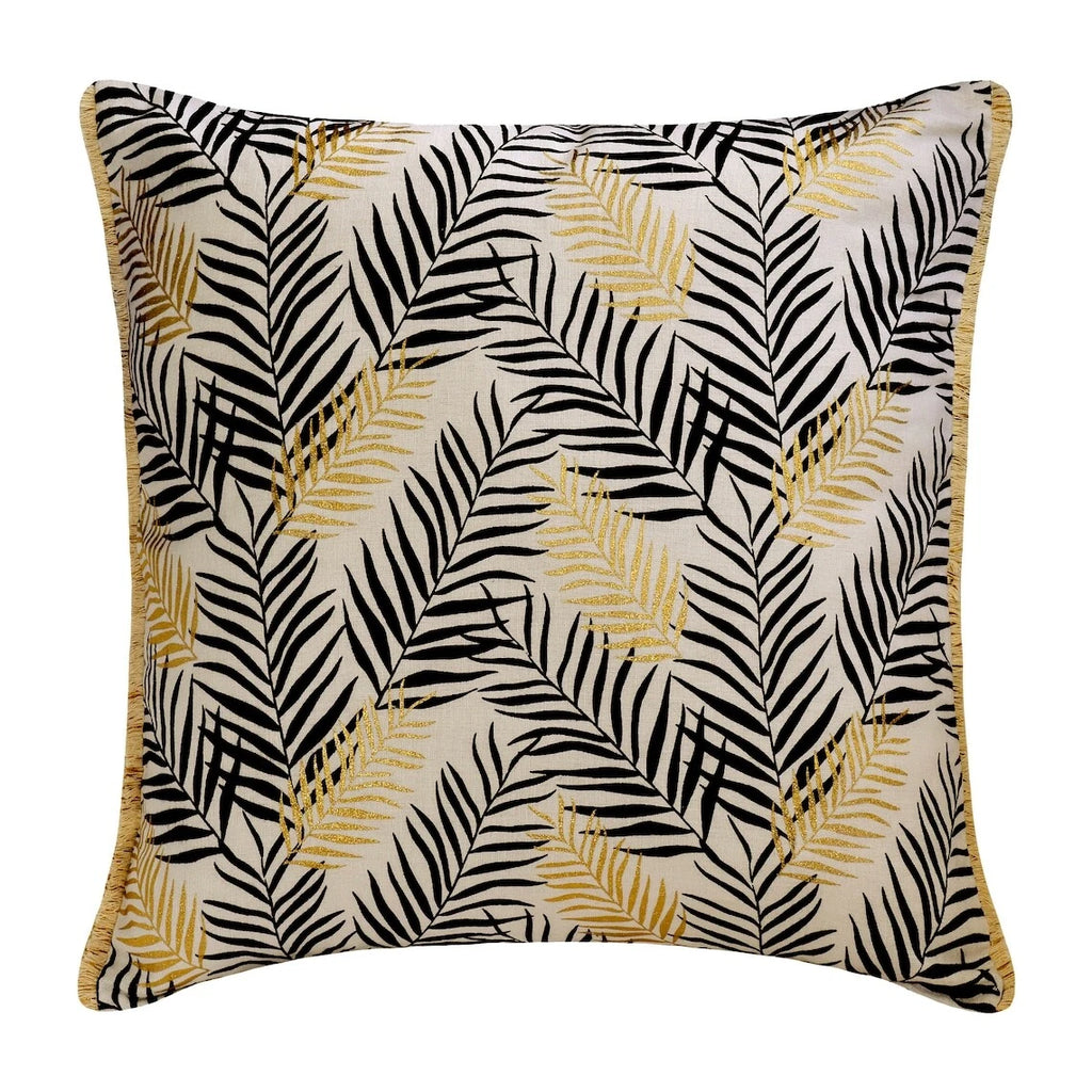 Couch Cushion Case Black 16"x16", Bed Decor Cotton Fabric - Leave A Gold