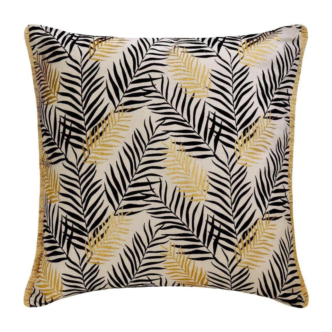 Couch Cushion Case Black 16"x16", Bed Decor Cotton Fabric - Leave A Gold