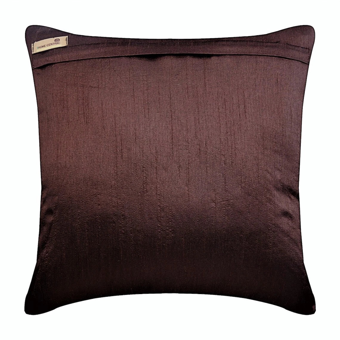 Decorative Sofa Cushion Case Brown 16"x16", Bed Decor Silk - Peacock Sparkle