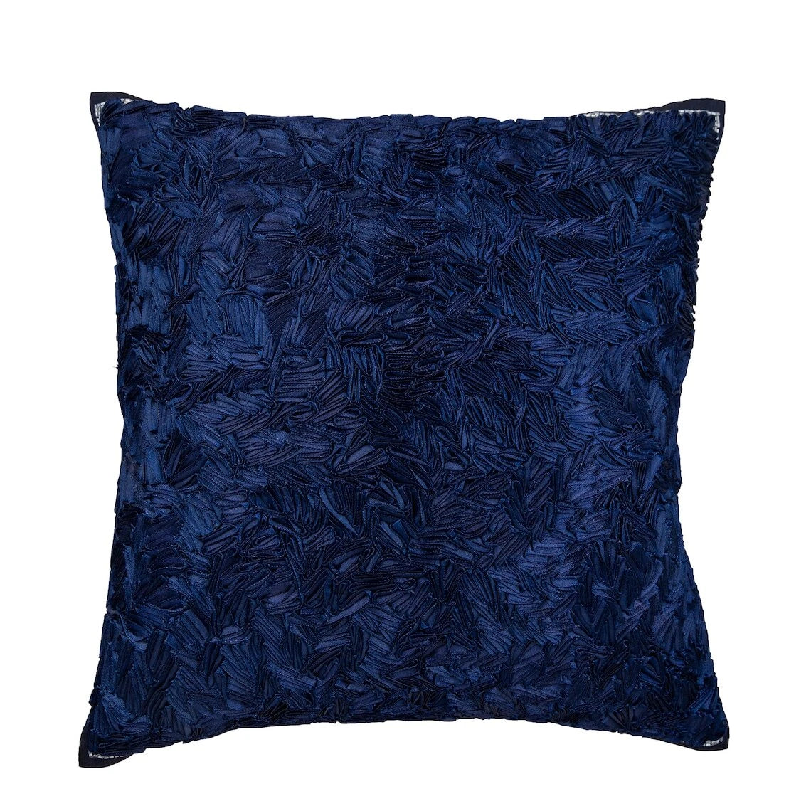 Sofa Pillow Cover Blue 16"x16", Bed Decor Silk Solid Color - All Thats Navy