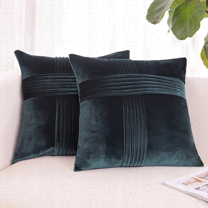 18x18" Velvet Throw Pillow Cover Sofa Car Throw Cushion Covers Home Decor 2 pk