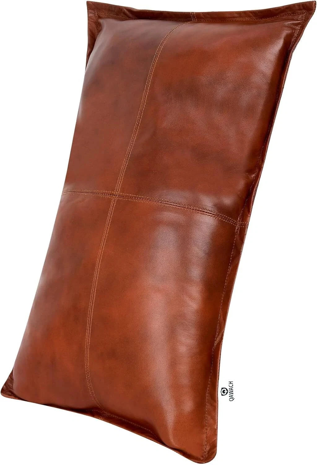 High-quality lambskin rectangular Tan Antique Box Pillow Cover For Sofa Cushion
