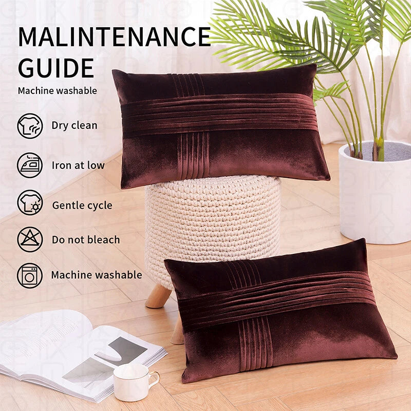 18x18" Velvet Throw Pillow Cover Sofa Car Throw Cushion Covers Home Decor 2 pk