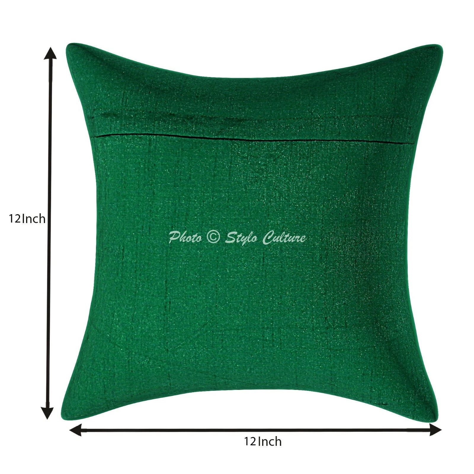 Indian Brocade Sofa Cushion Cover Handmade Peacock Pillow Case Cover Throw 12"