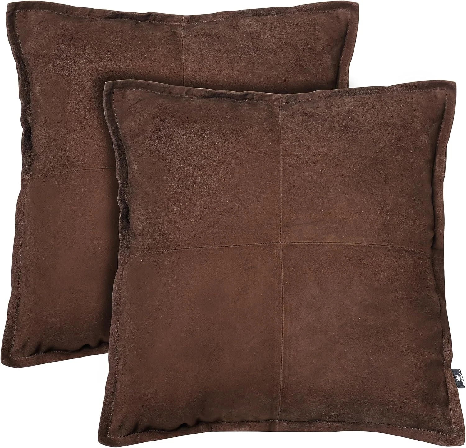 Natural lambskin leather Mid Brown Box pillowcase Sofa Cushion & Living&Bed Room